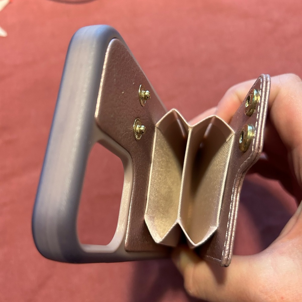 Lameeku Rose Gold Wallet iPhone 12 Case - Picture 3 of 5